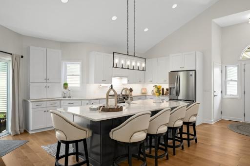 Stunning kitchen with custom cabinets oversized center island