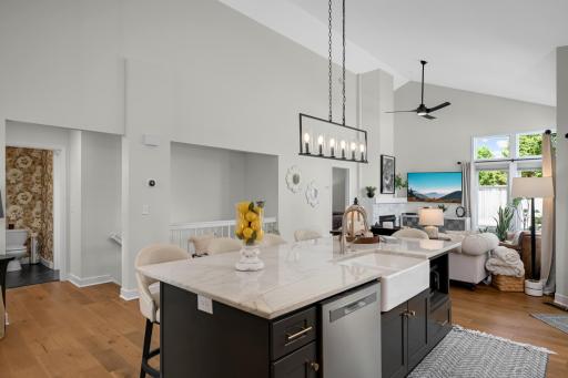 Spectacular open floor plan that offers vaulted ceiling and transom windows