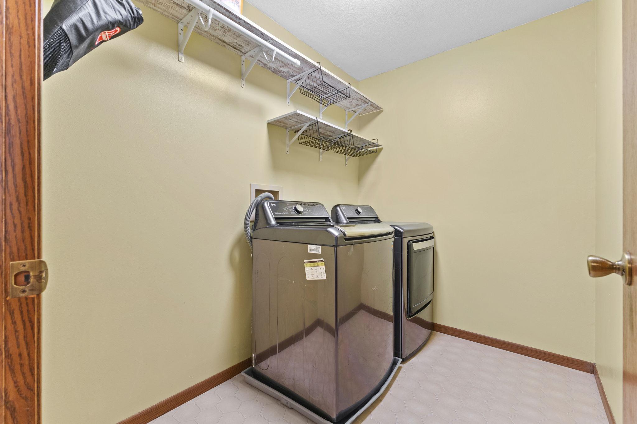 Walk in laundry room on main floor