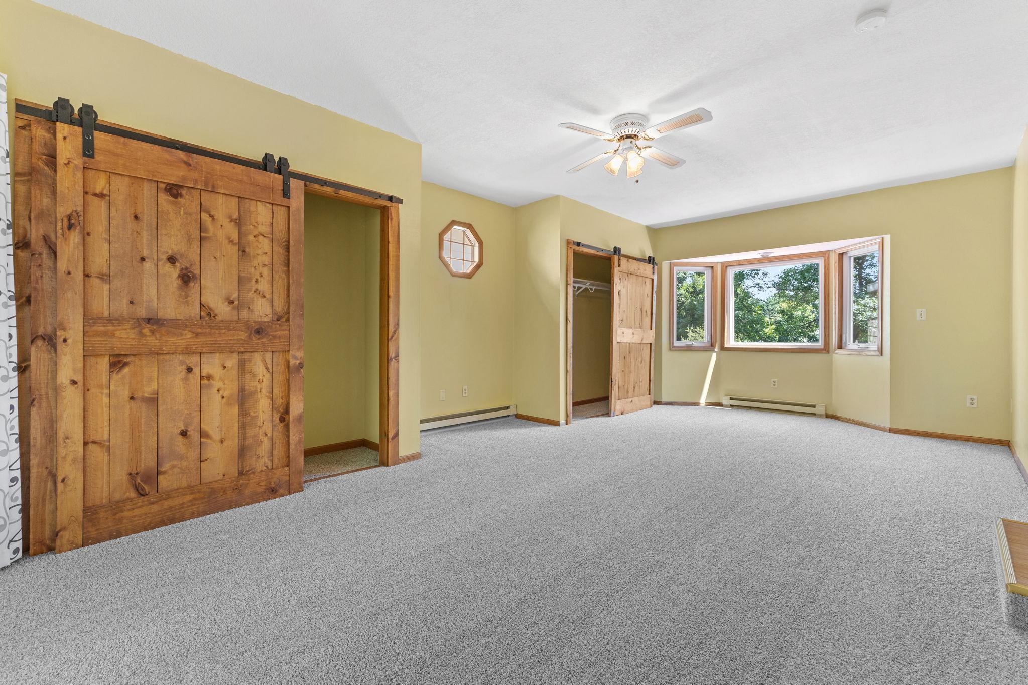 Barn door double closets