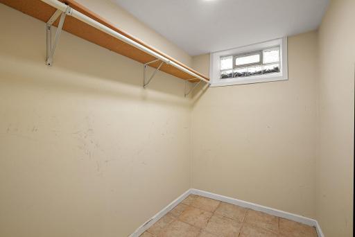 Lower level bedroom walk-in closet