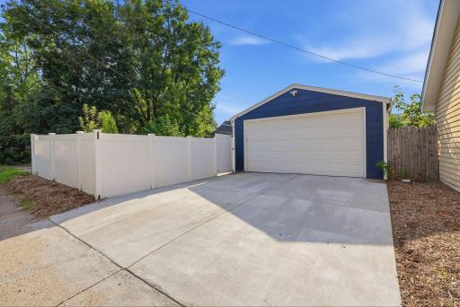 New cement driveway and garage floor