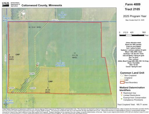 Photo for Sect. 2, Springfield Twp, 380th Street, Windom, MN 56101 - listing #7111623 Arial View 201.39 Acres Springfield Twp.jpg