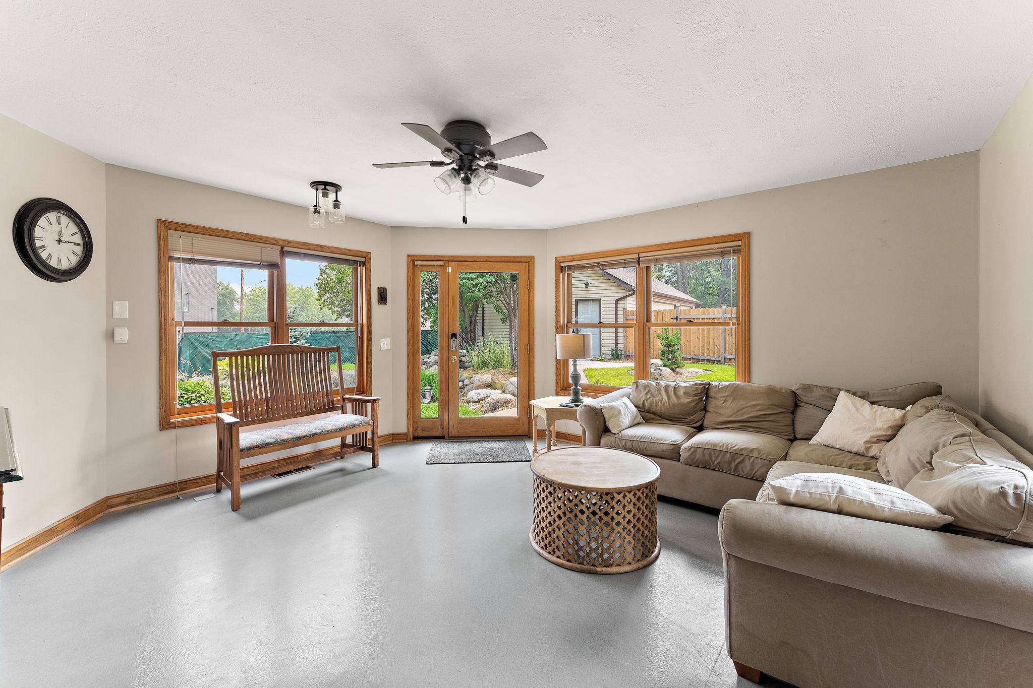 Main floor family room flows smoothly inside and out!