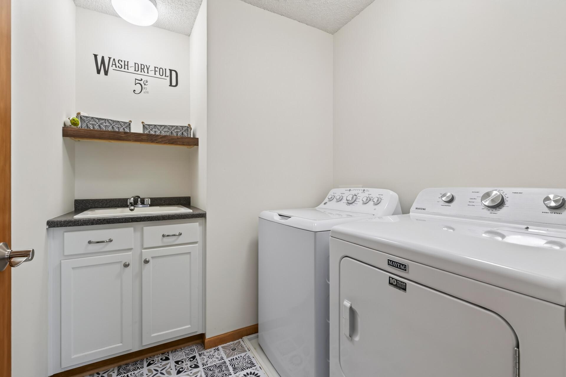 Upper level laundry