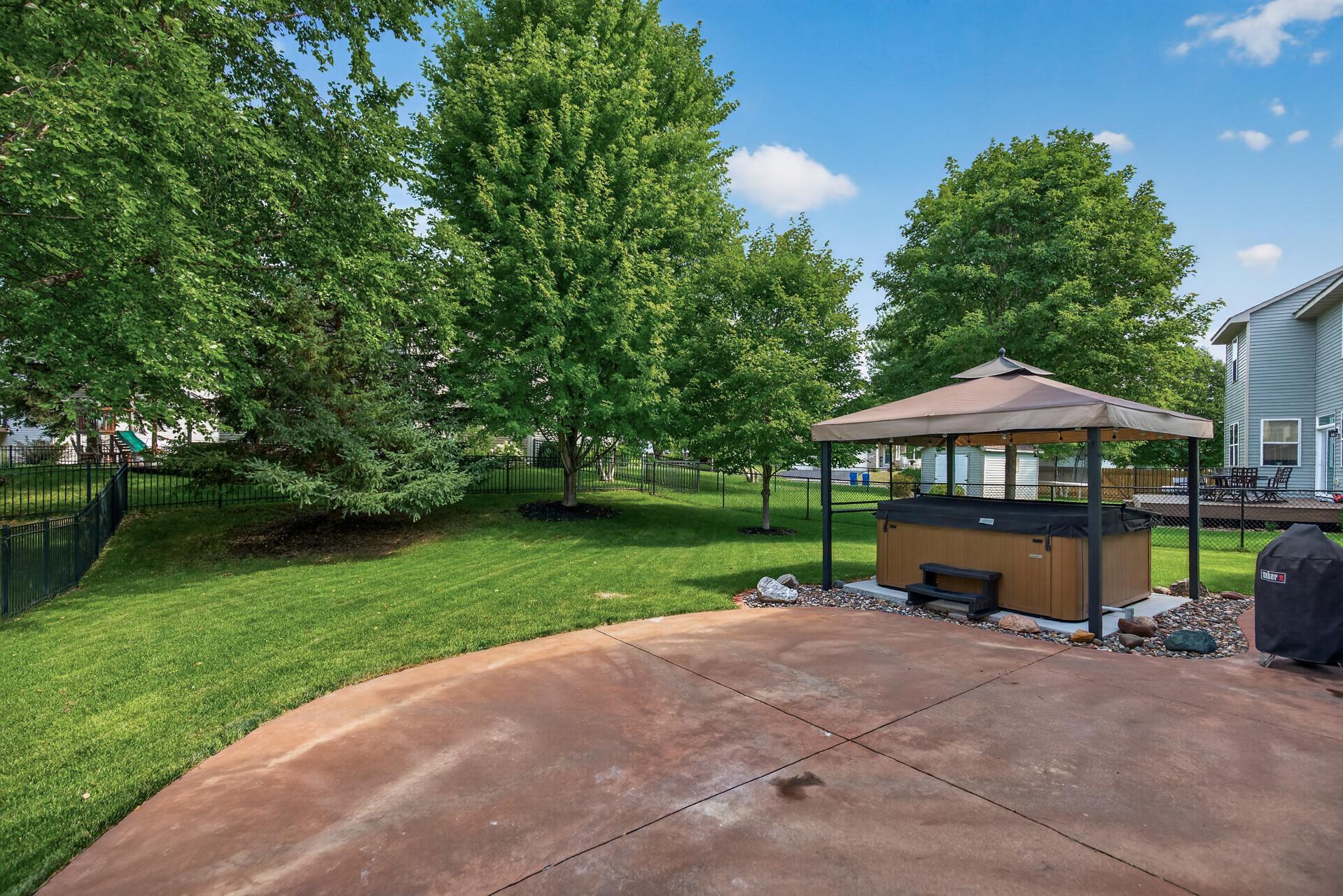Back yard with fenced yard - beautiful landscaping