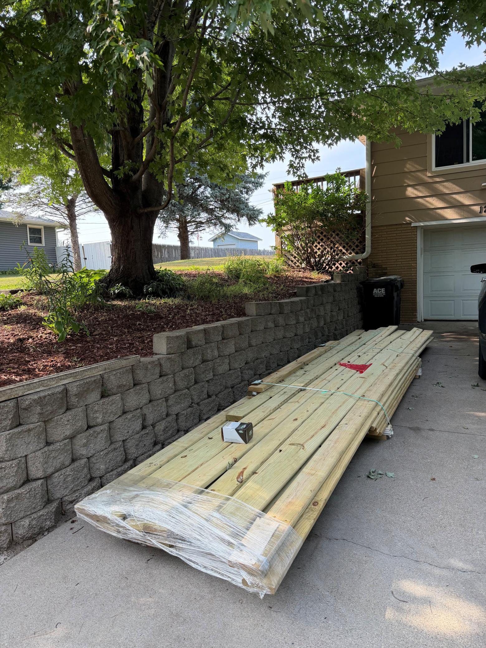 Wood for deck for 1247 side of the duplex