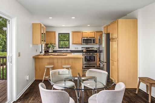 Dining room opens to kitchen