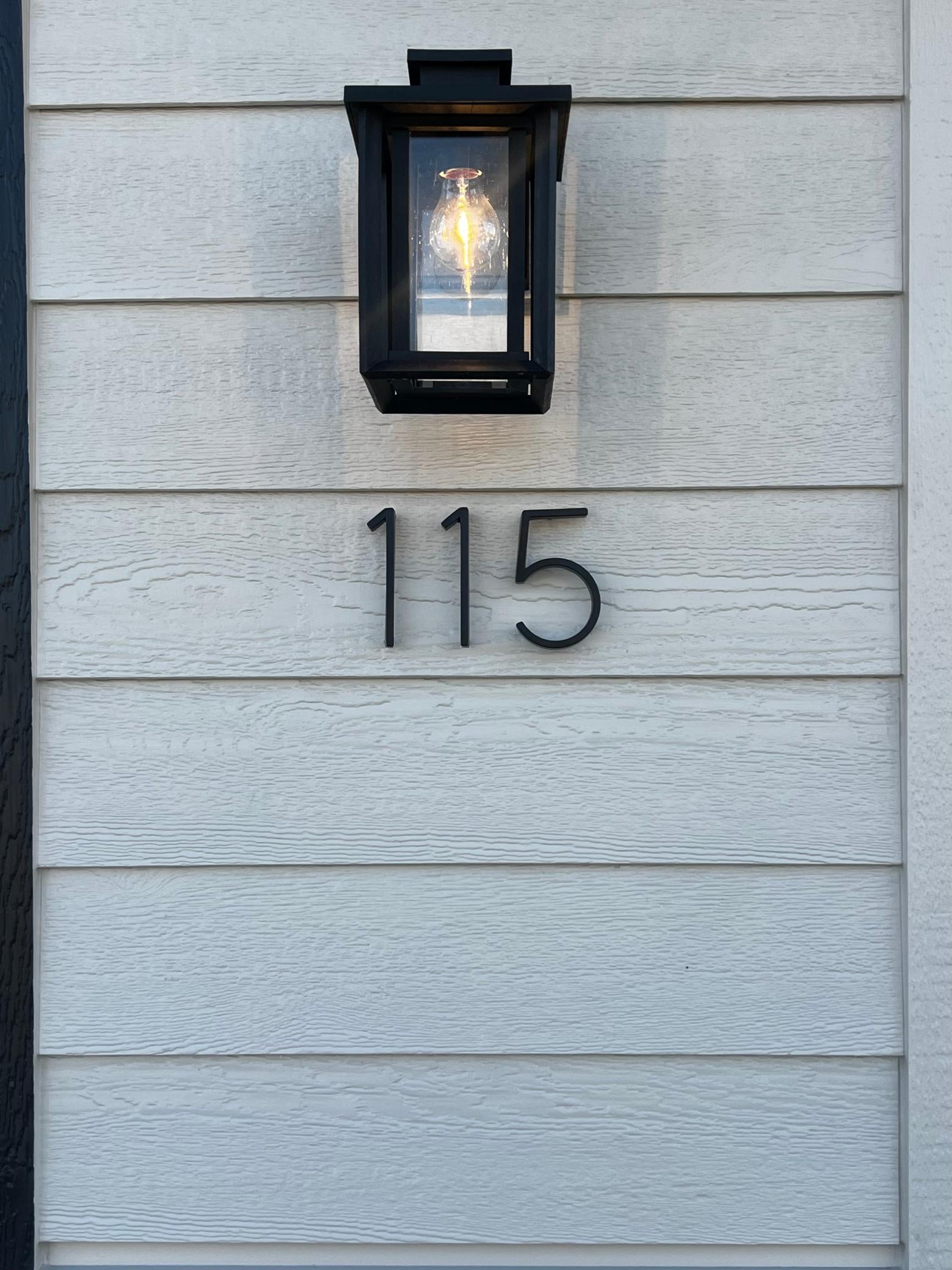 Detail of the Home Number & Exterior Light