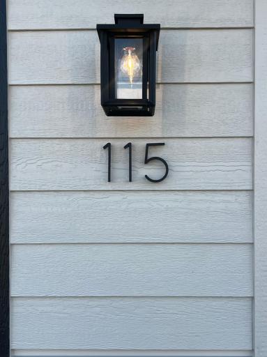 Detail of the Home Number & Exterior Light