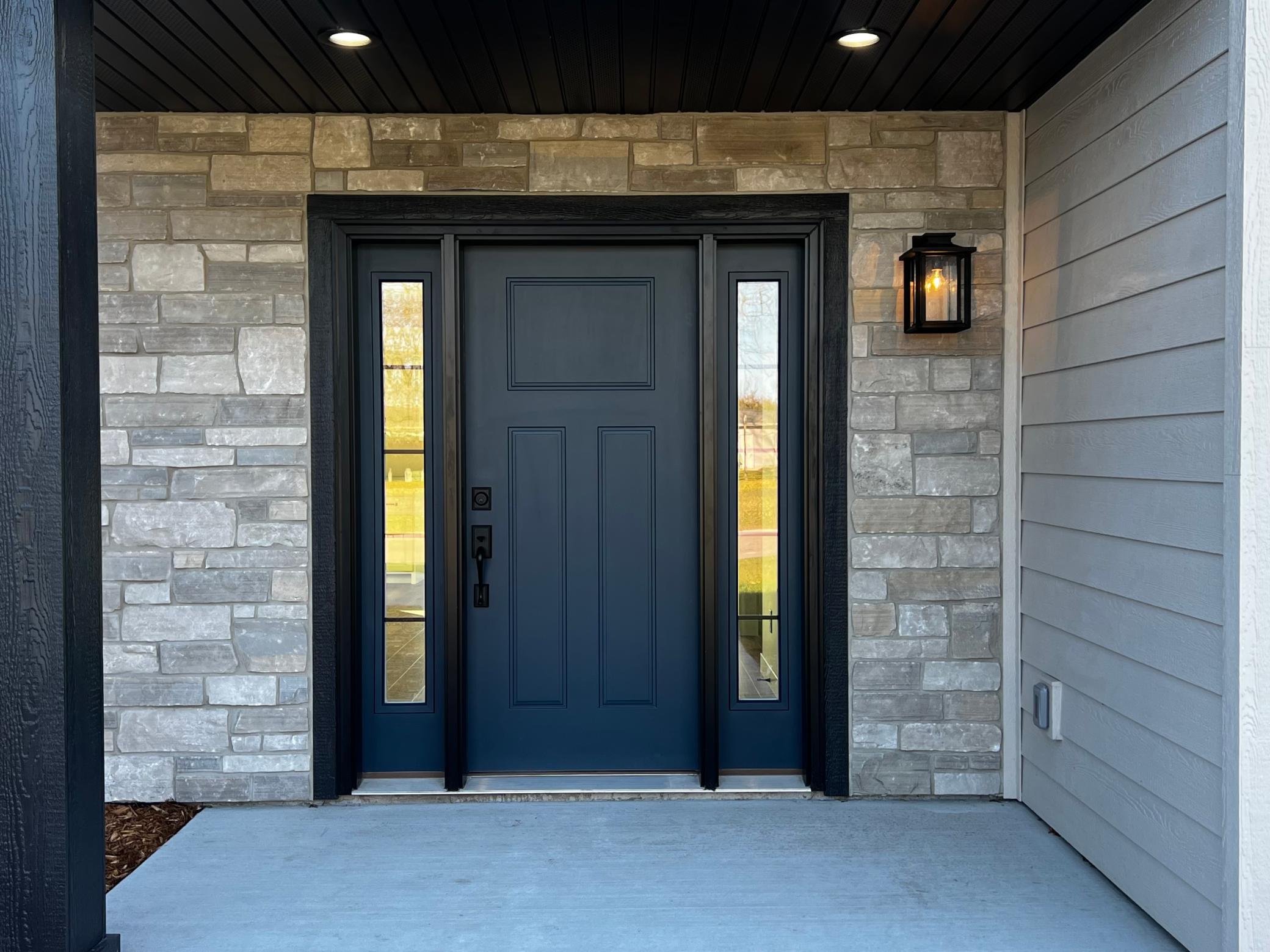 Beautiful Custom front door with side lights.