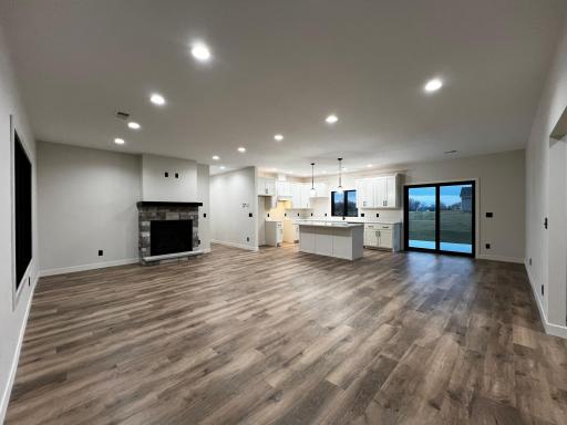 Open Concept Living Room, Kitchen & Dining Room.