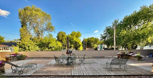 Lovely large communal patio deck for grilling & lounging outdoors