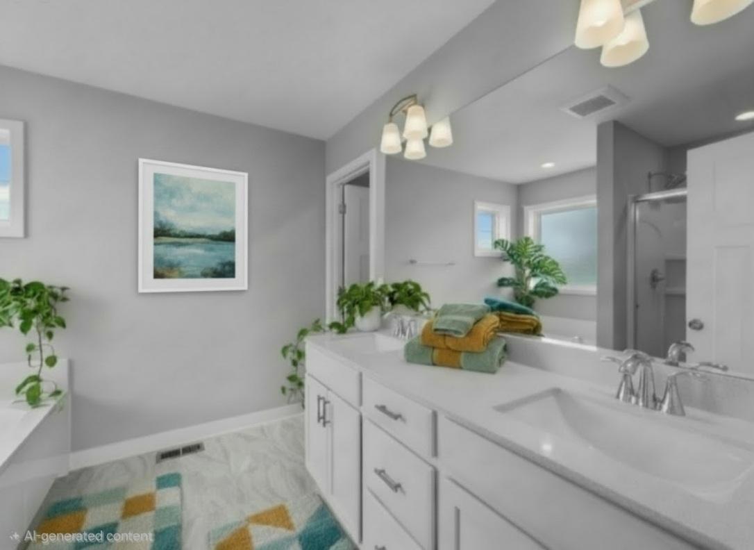 Primary bath with double vanity
