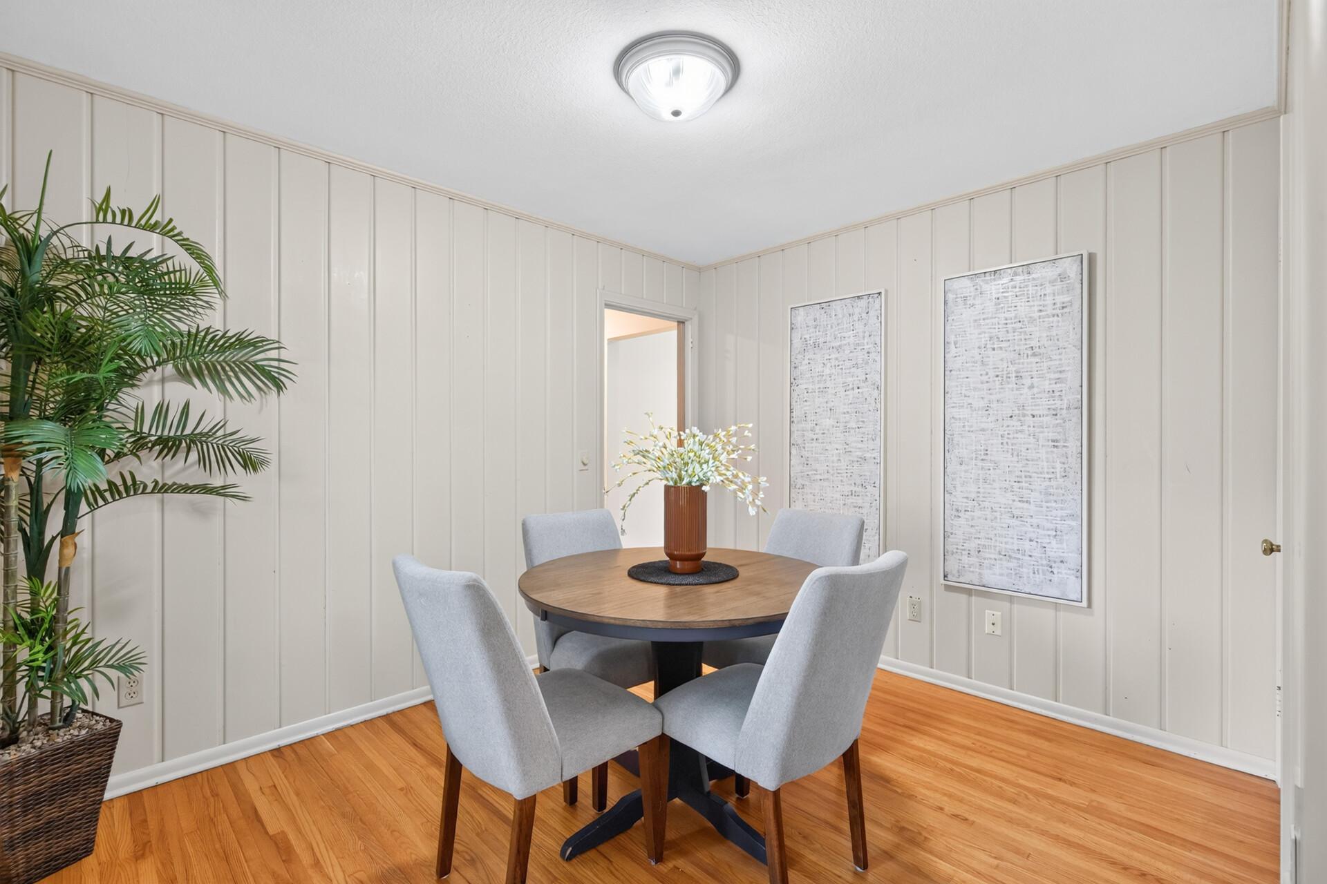The 3rd bedroom flexes into a dining space