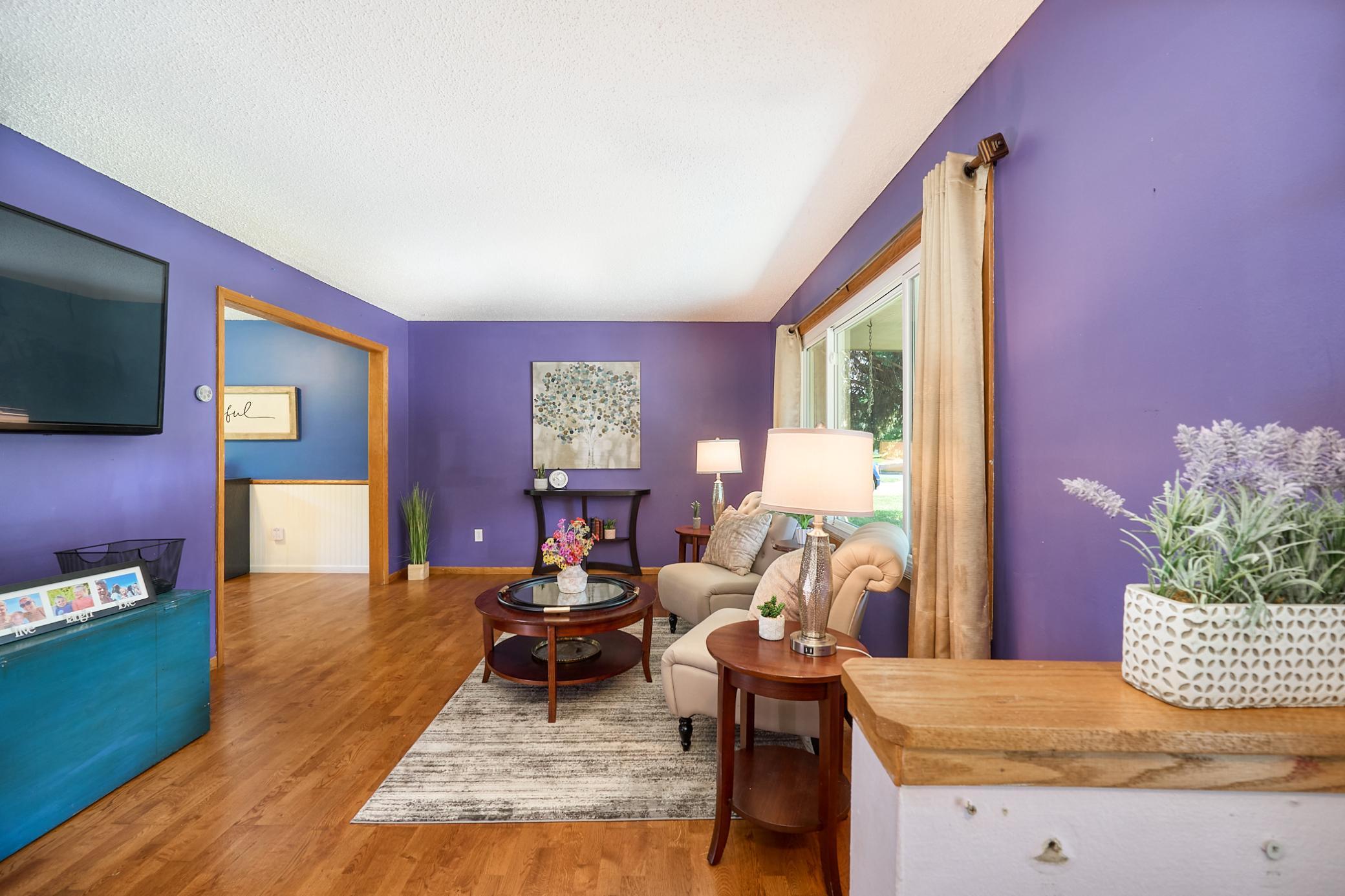 Open living room welcomes you as you step into this home.
