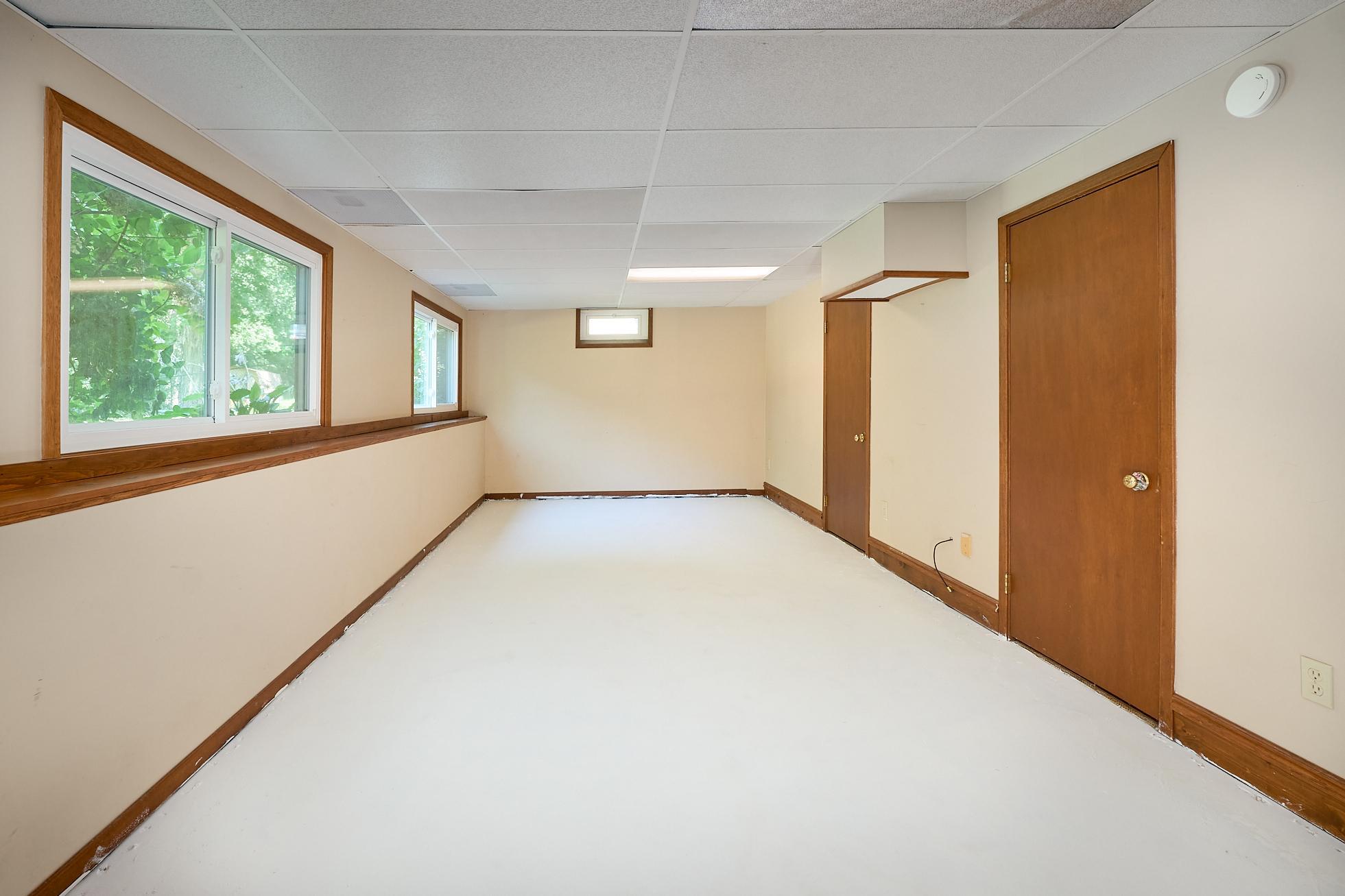 So much natural light in the lower-level family room