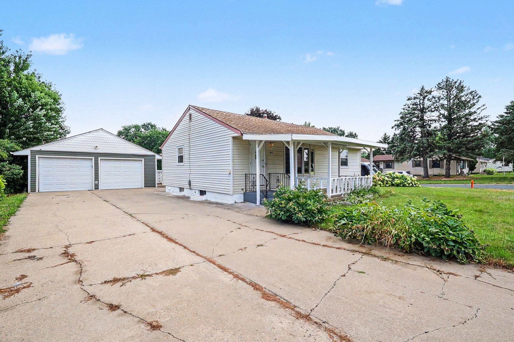 Concrete driveway with plenty of extra parking