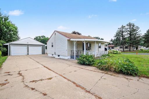 Concrete driveway with plenty of extra parking