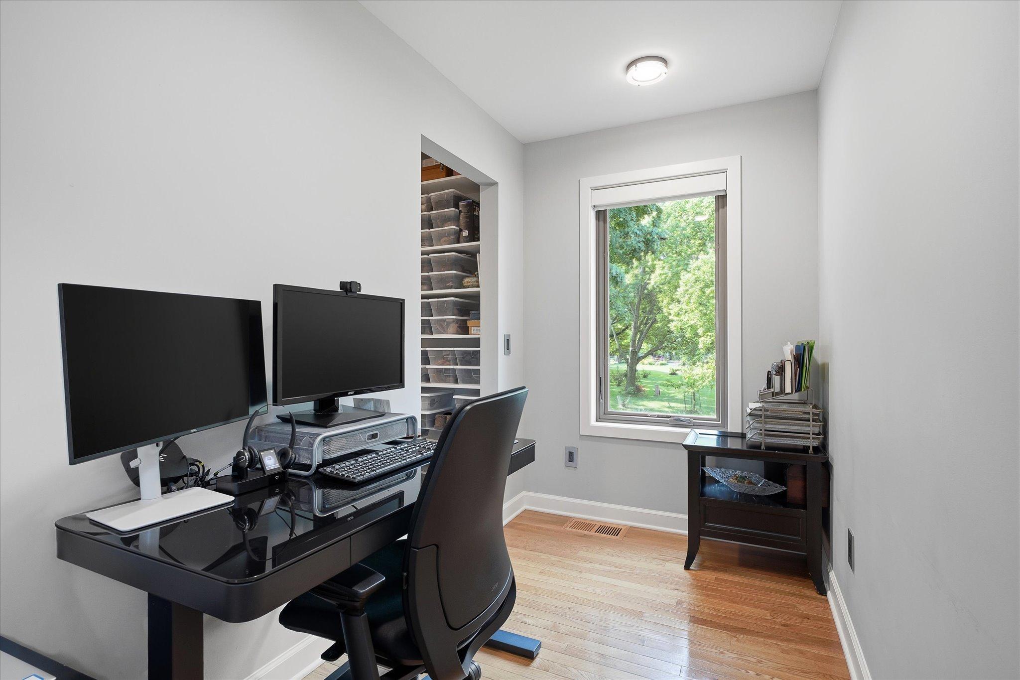 Work from home with office located adjacent to bedroom and walk-in closet