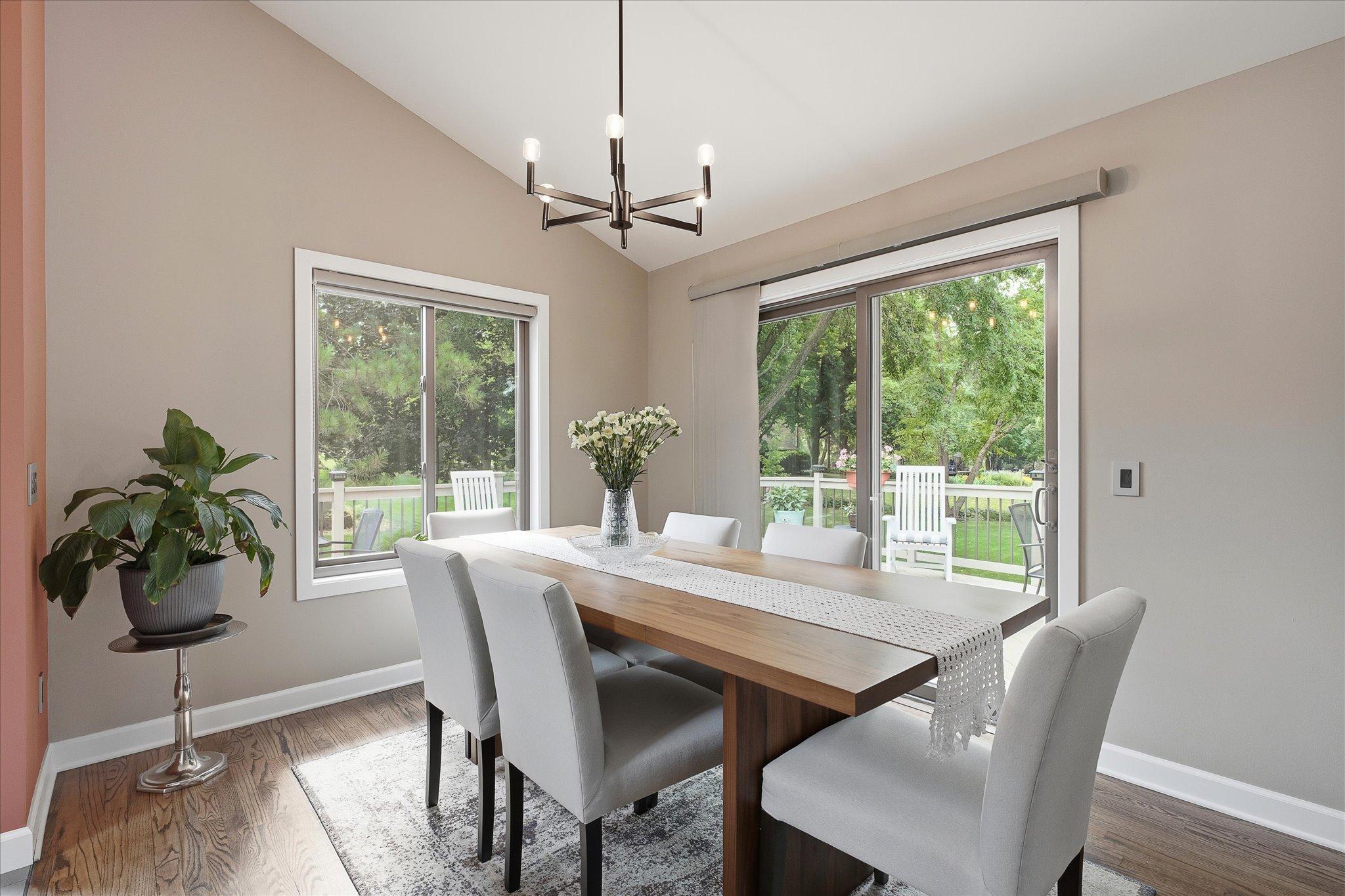 Dining room with great views of deck and back yard