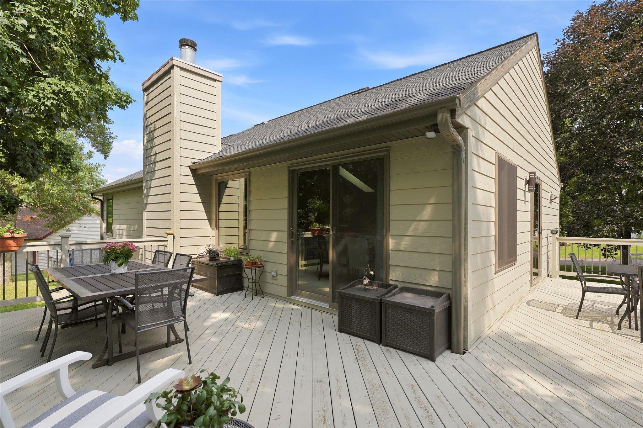 A partial view of the wrap around deck