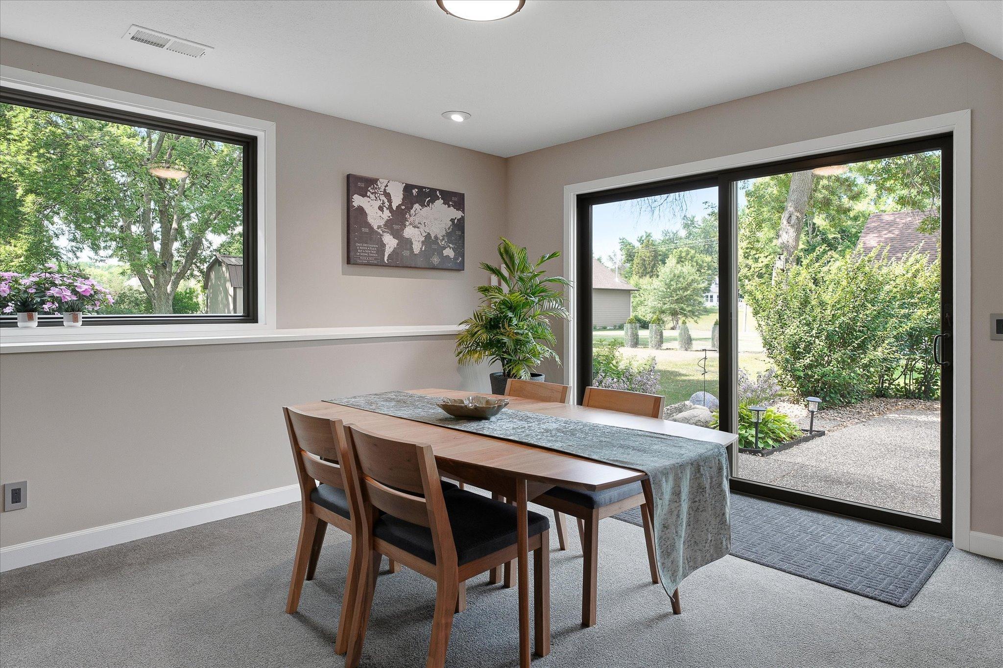 Tons of fun to be had at this table with direct access to patio of the side of this home