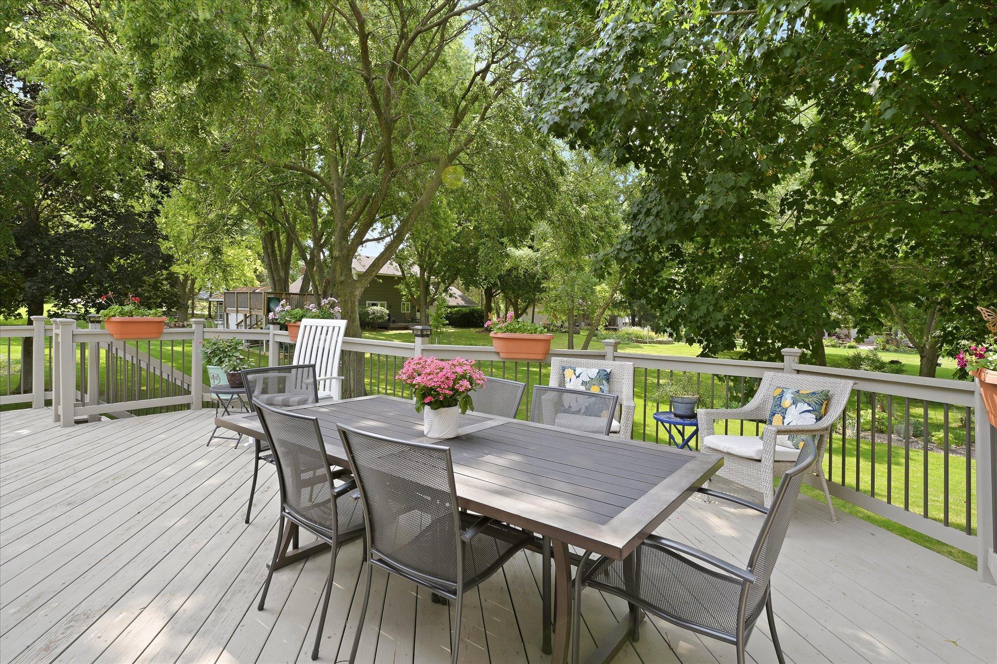 Another view of deck overlooking back yard