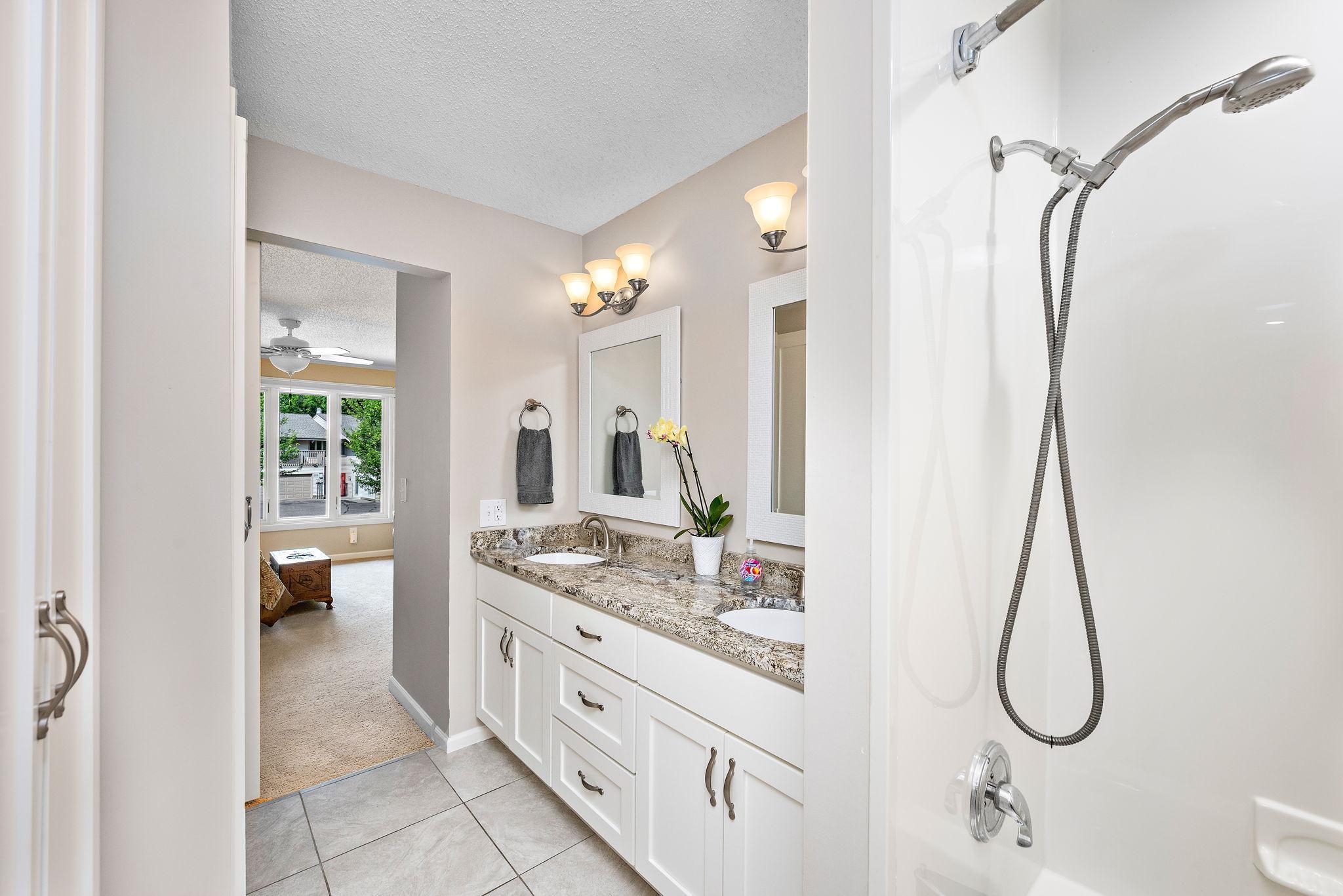 Updated bathroom with double vanity