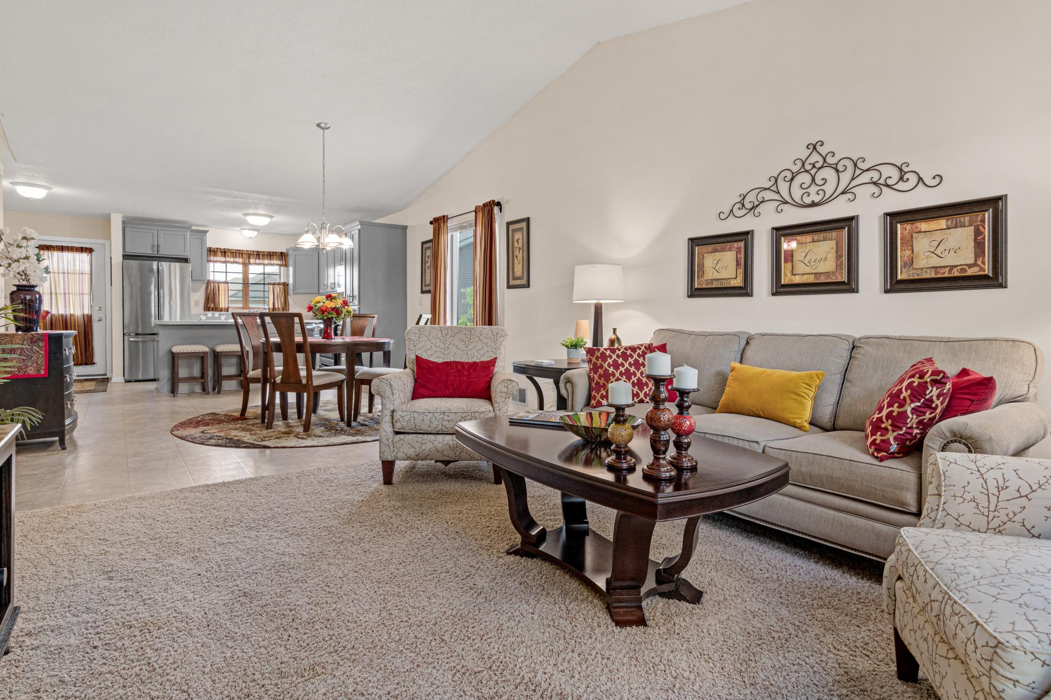 The main living area offers the flexibility to entertain, unwind, and move easily from one space to the next.