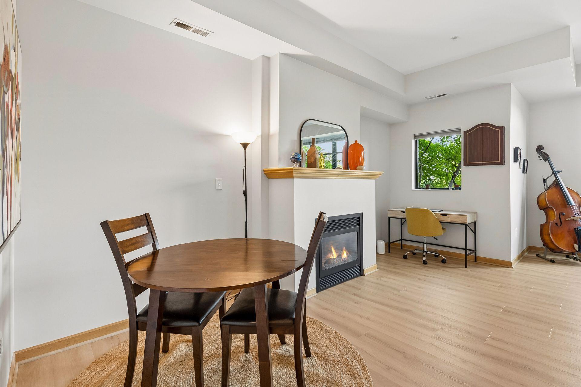 A good view of the flooring and the white walls throughout are neutral for any color scheme.