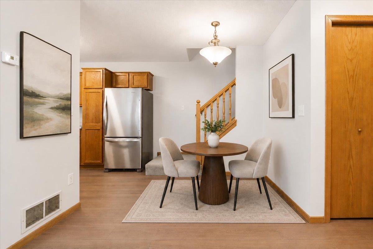 Dining area virtually staged