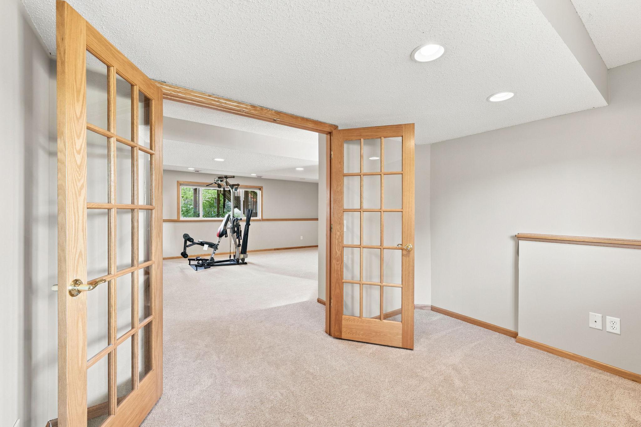 Lower-level den or office space.