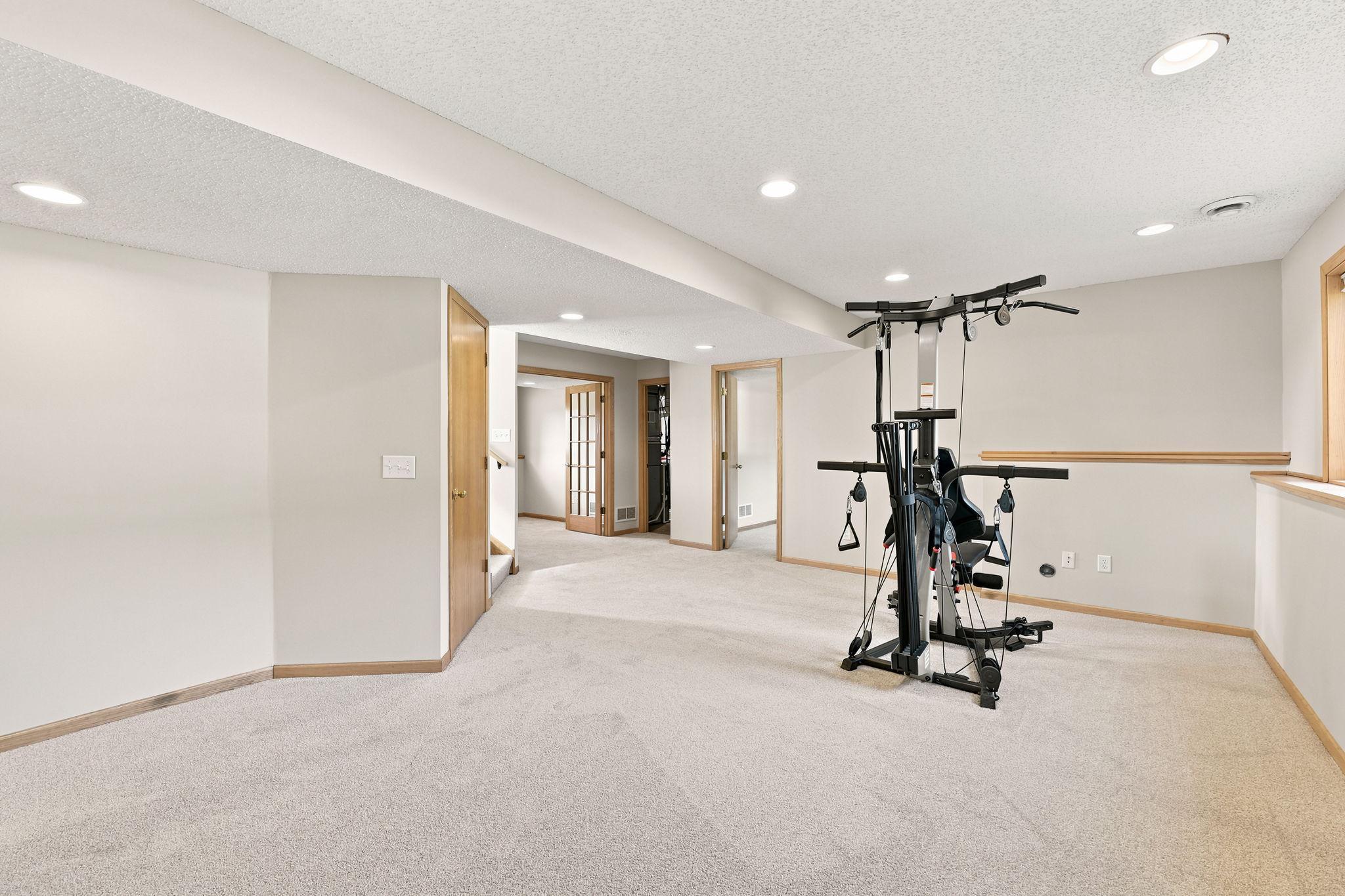 Lower-level family room.