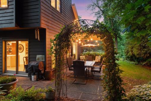 Relax and entertain on the inviting patio with trellis.