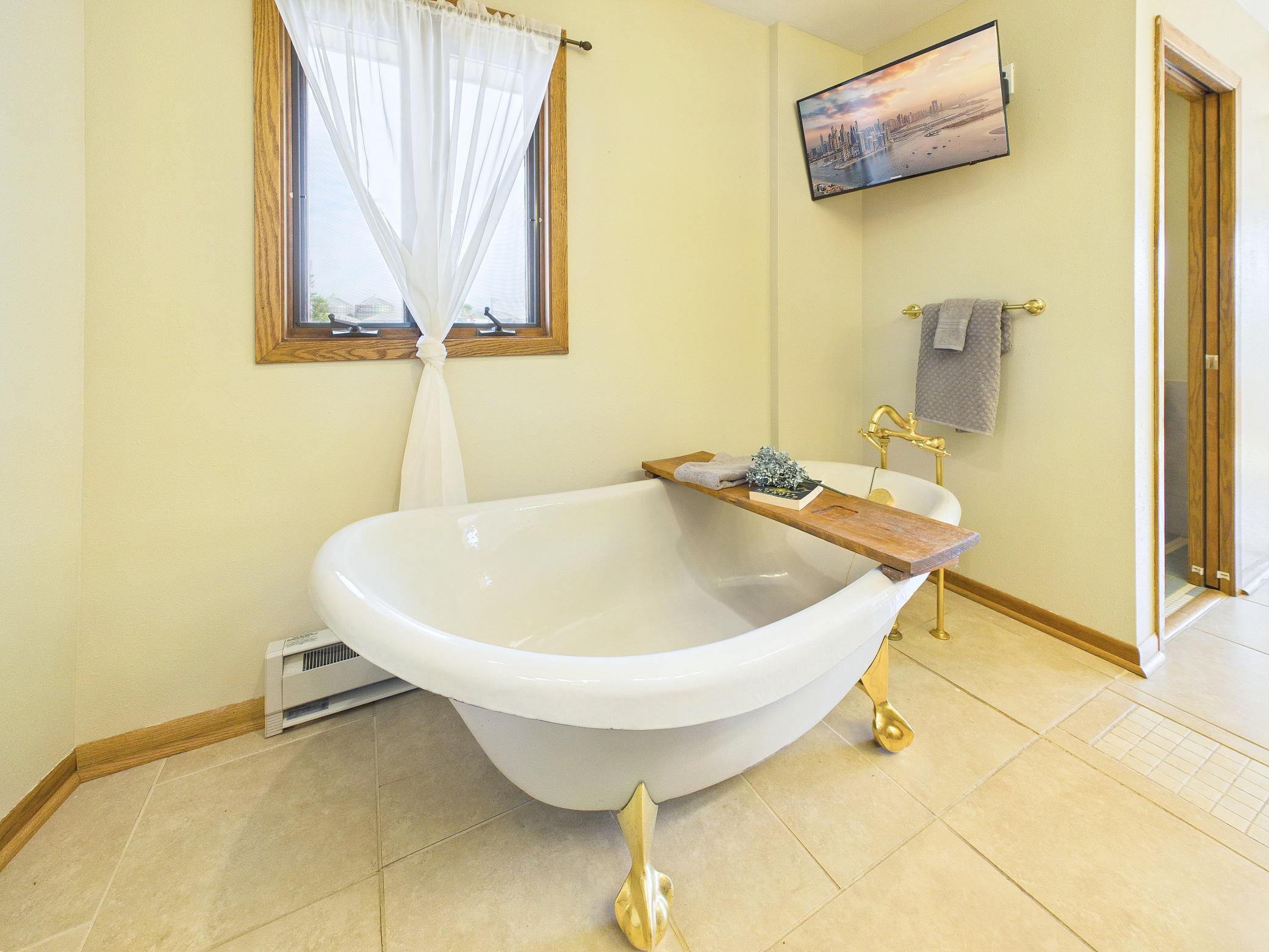 Large soaking tub