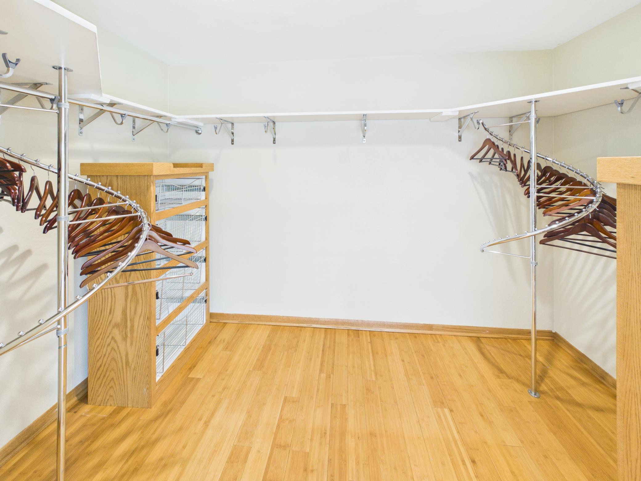 Large walk-in closet in primary bedroom