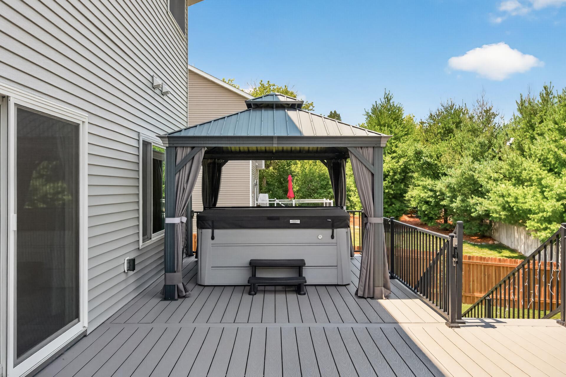 Covered hot tub
