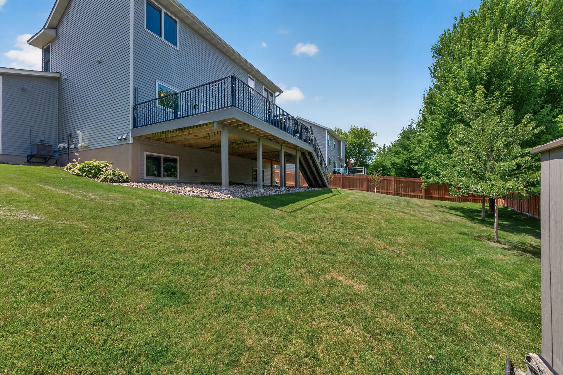 Back and side yard