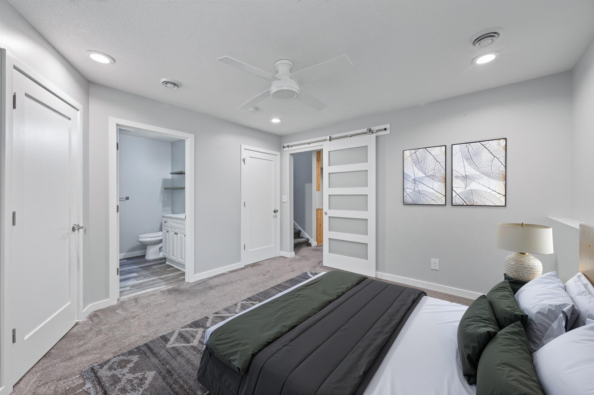 Lower level 4th bedroom - virtually staged