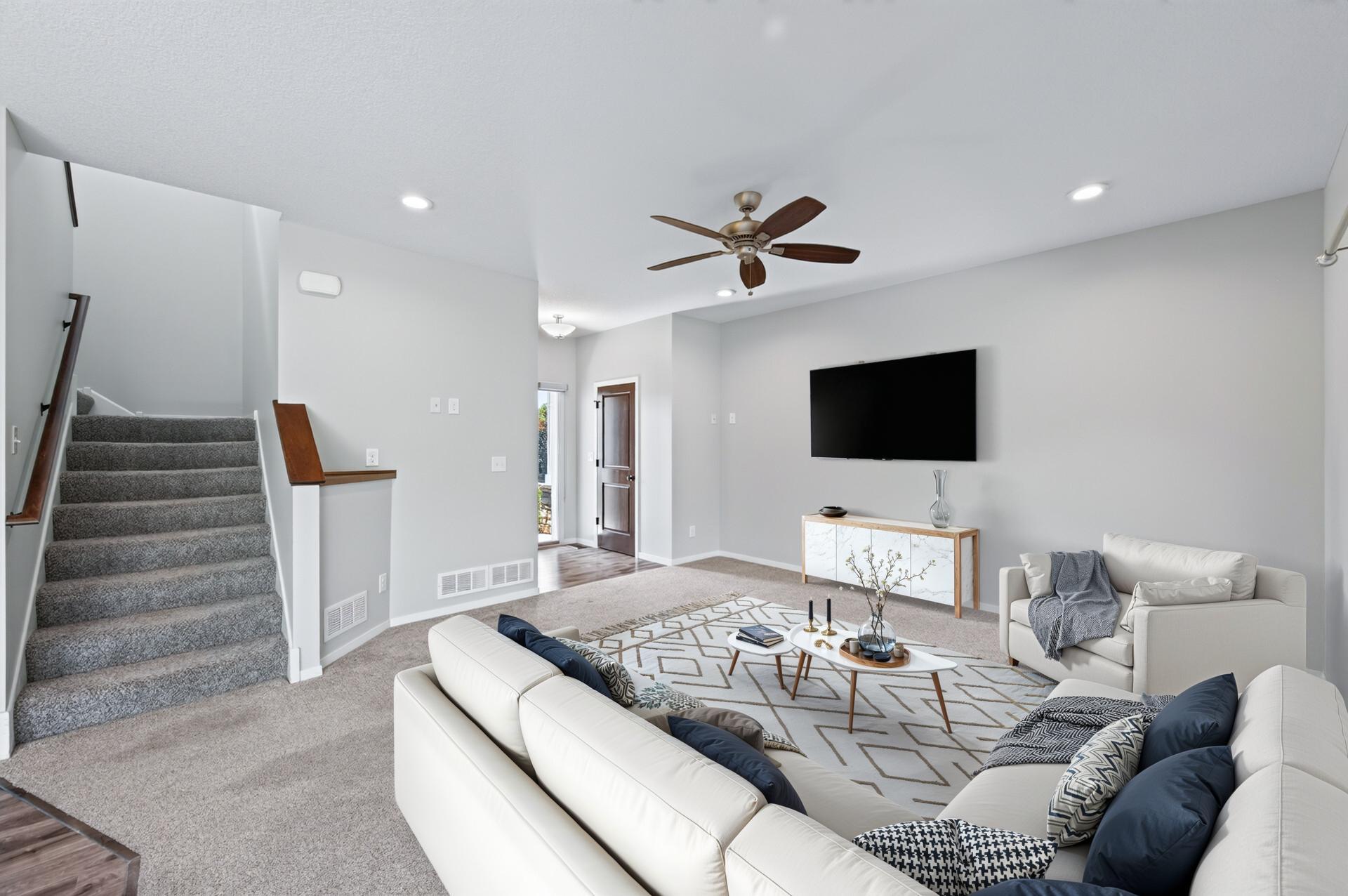 Main level living room - virtually staged