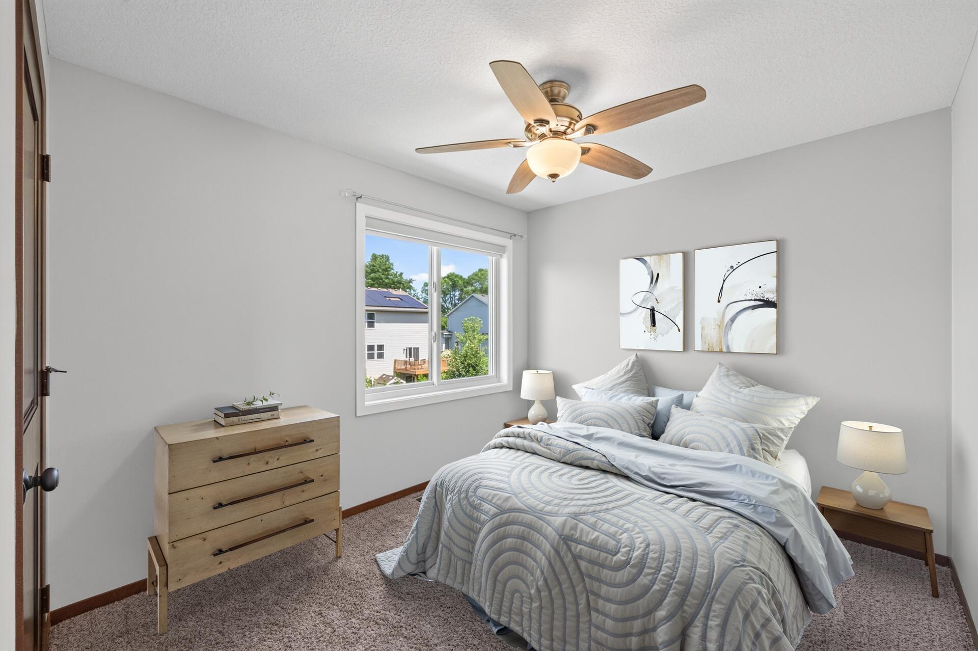Upper level bedroom 2 - virtually staged
