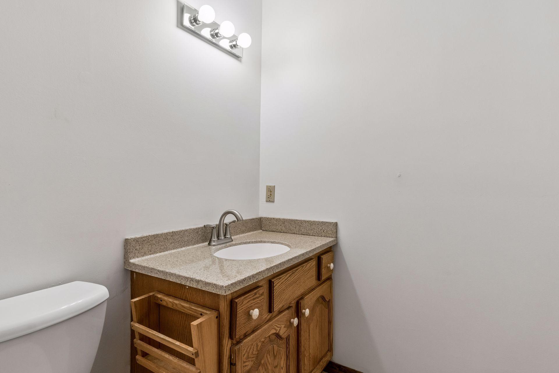 Upper level half bath.