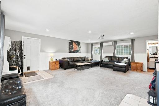 The family room leads to attached garage.