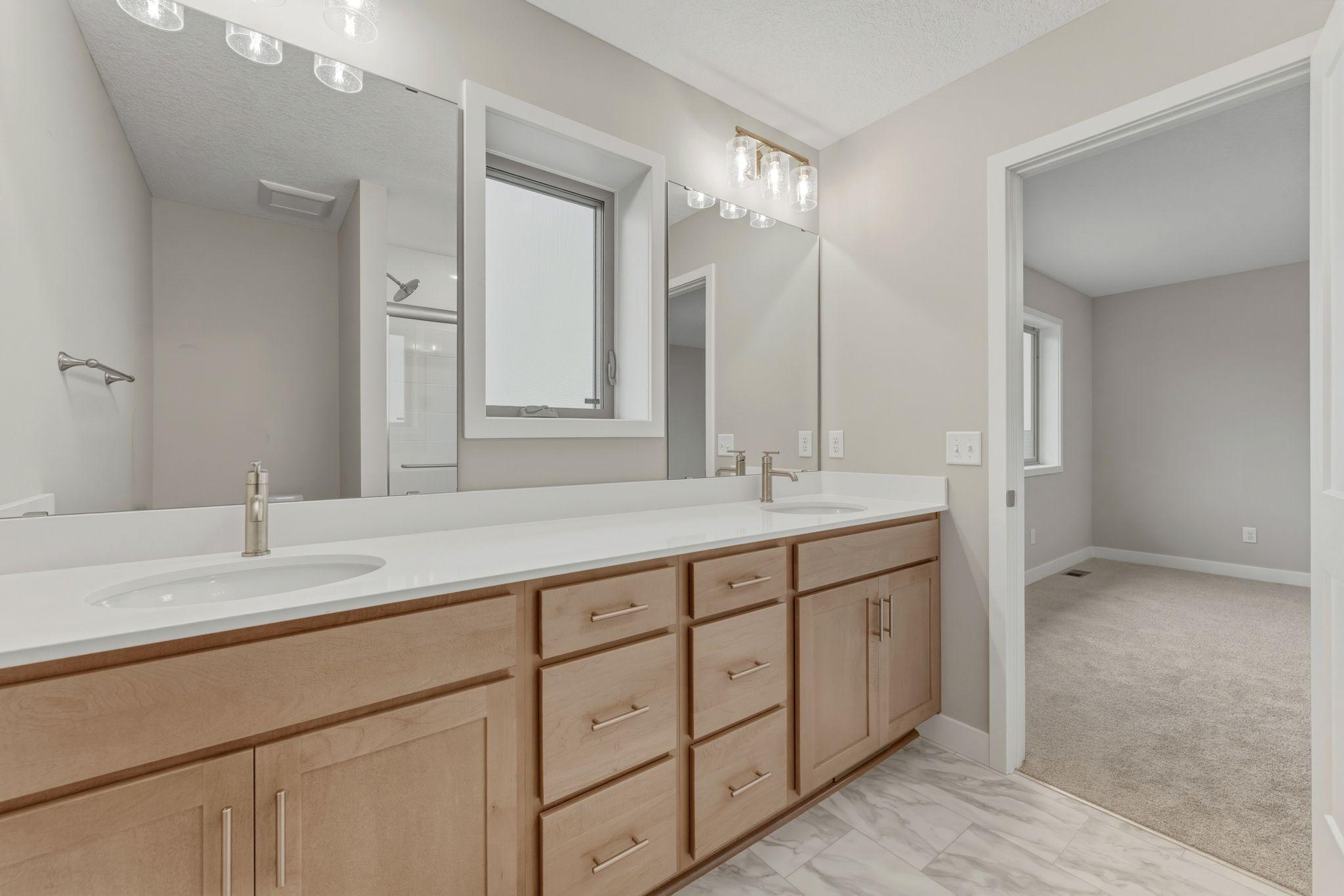 Large vanity with natural light