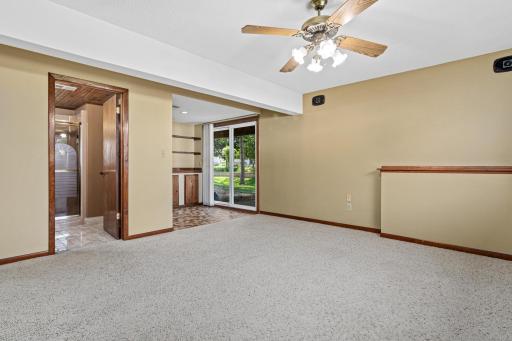 View from family room looking toward bar area.