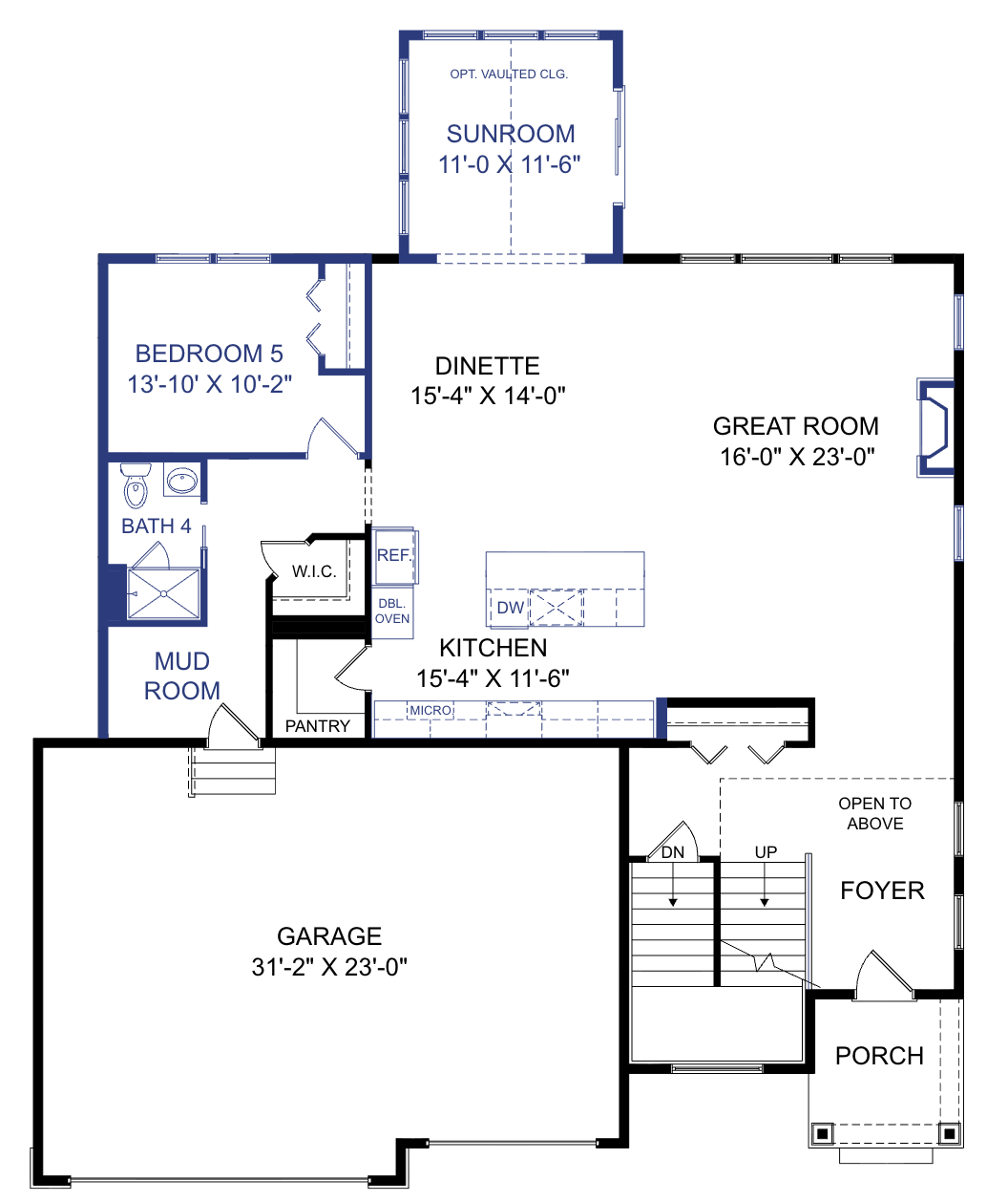 Main level floor plan