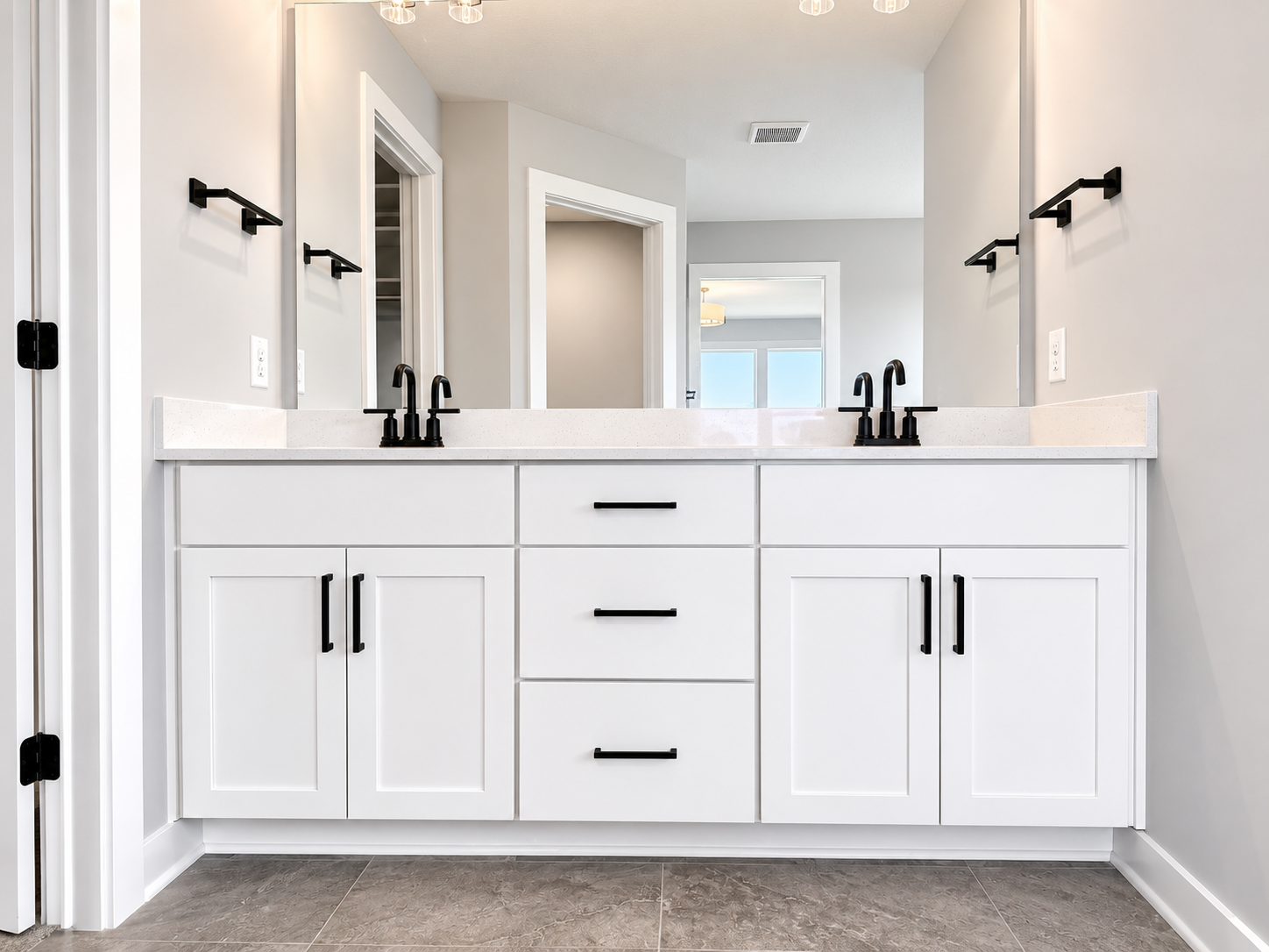 Primary ensuite dual vanities