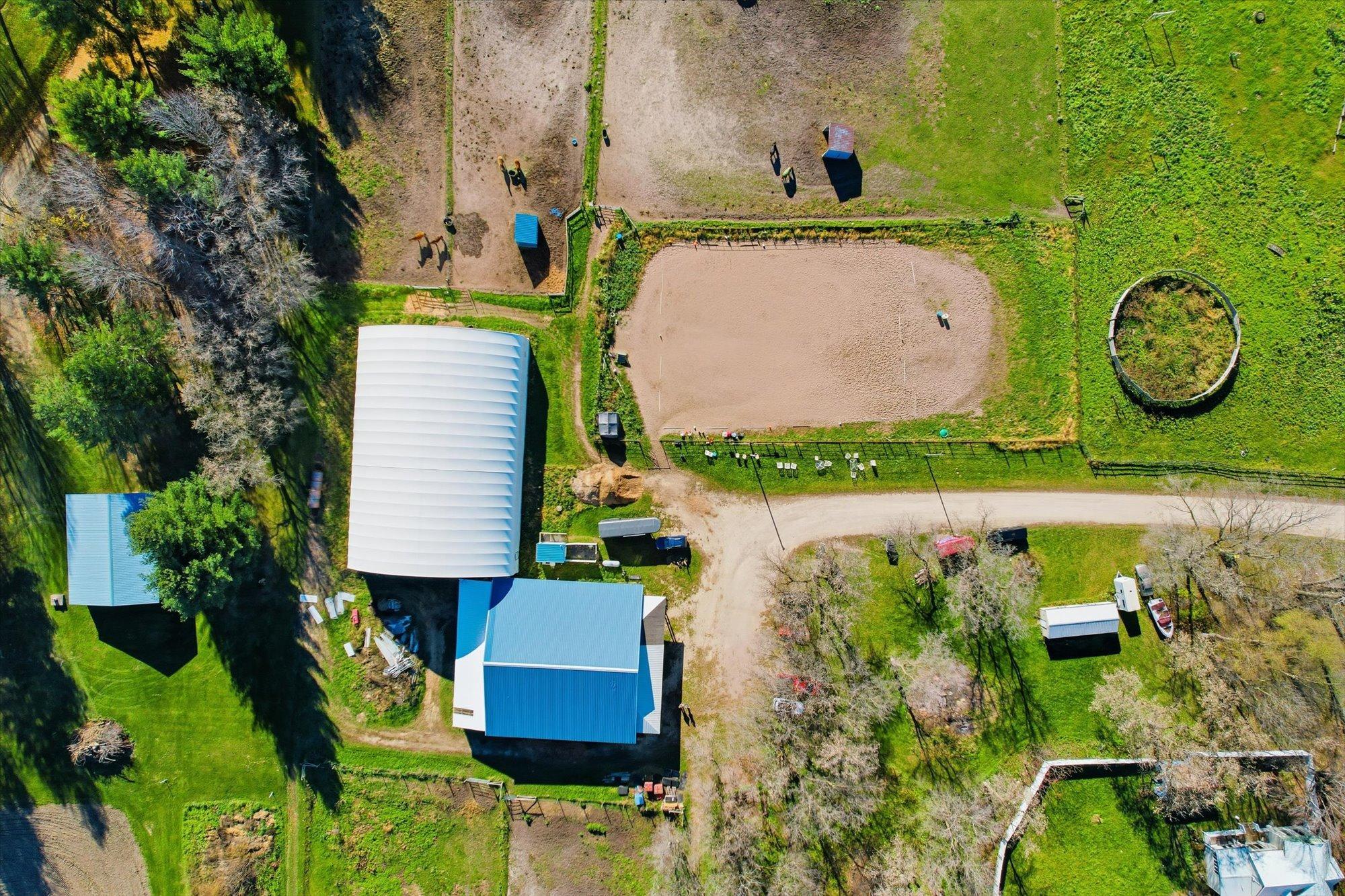 Aerial of Arenas and Barn