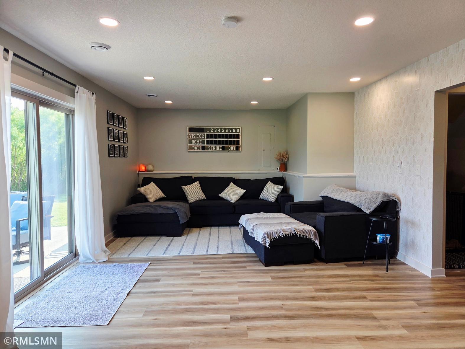 Large, open lower level with walkout to patio